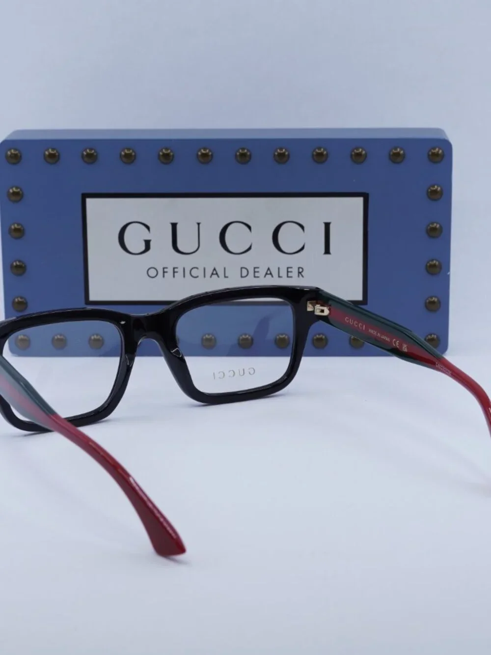 Gucci GG1865O 004 Square Eyeglasses – Black/Green/Red 52mm
